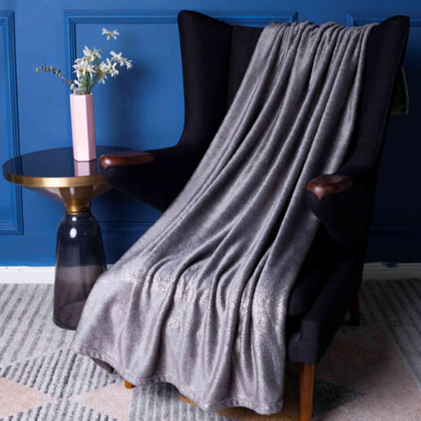 Plaid polaire sherpa Bella 125x150 cm gris - Gris