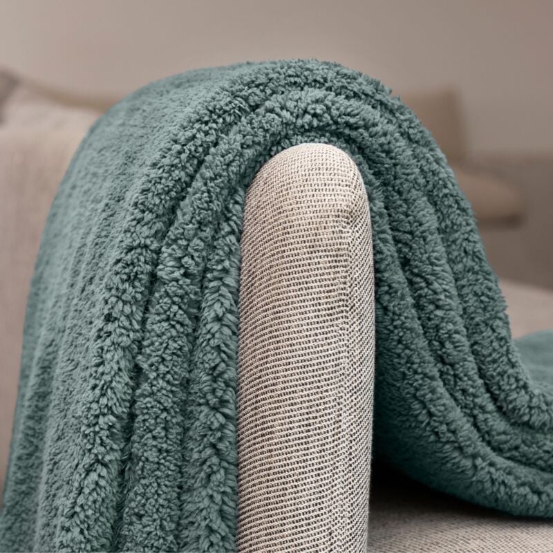 Plaid polaire uni Céladon 130x170 cm