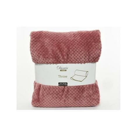 Plaid Coperta Letto Singolo Agnellato Alliz Morbida Rosa Avorio 130x160 450  gr - Colore: Rosa