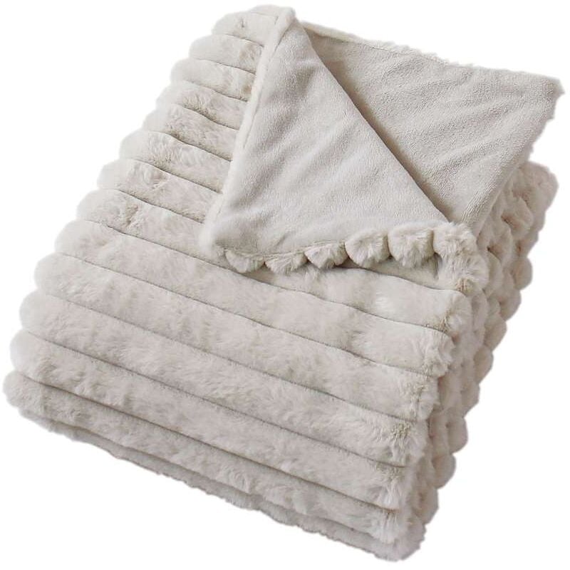 Plaid sela imitiation fourrure et flanelle