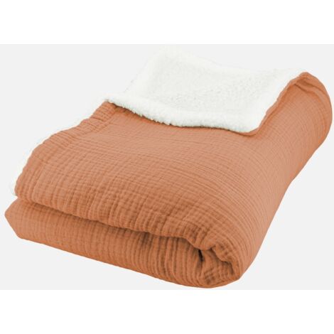 Plaid Sherpa e mussola di cotone , 170cm