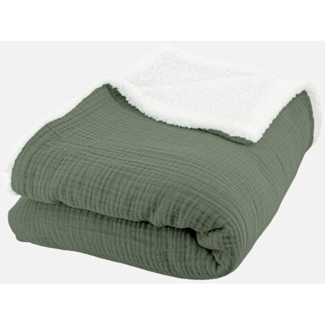 Plaid Sherpa e mussola di cotone , 170cm