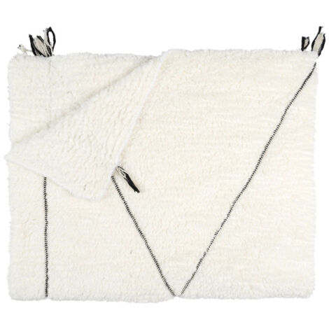 Plaid Sherpa Tressé "Crush" 130x160cm Blanc