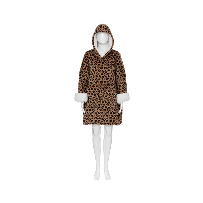 Plaid Sweat Manche "Flan" 85x118cm Léopard