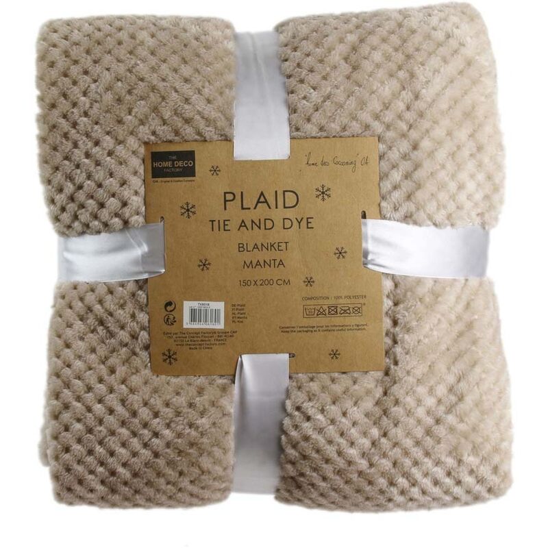Plaid tie and dye XXL 150 x 200 cm beige