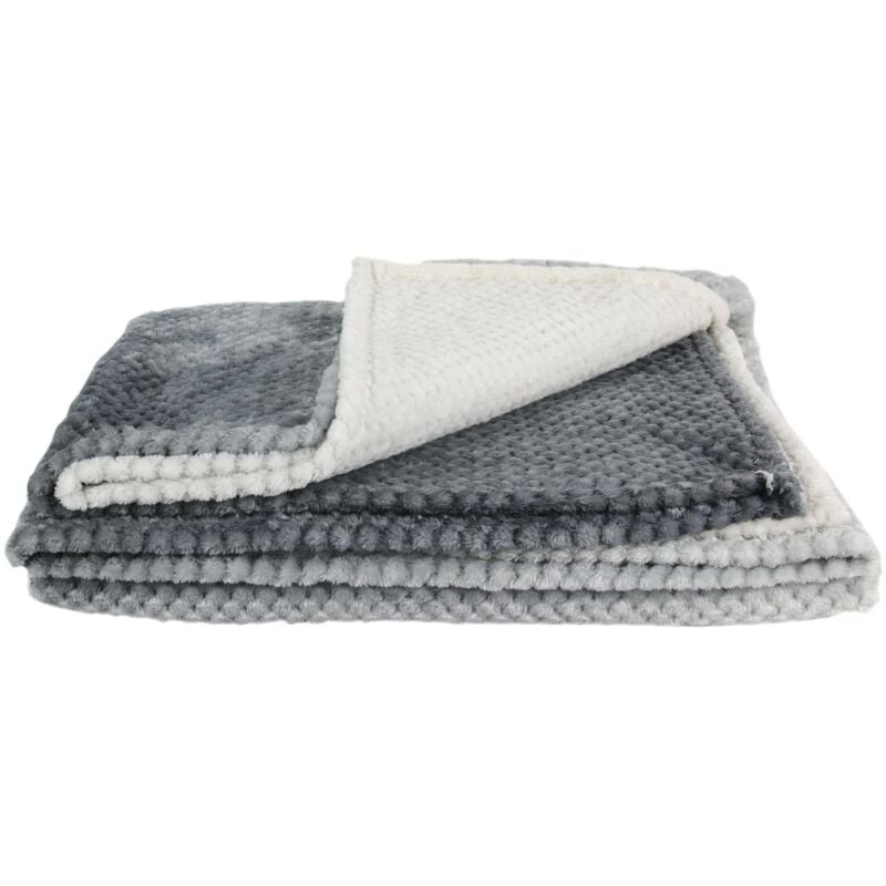 Plaid nid abeille xxl 150x200 Gris - Home Deco Factory
