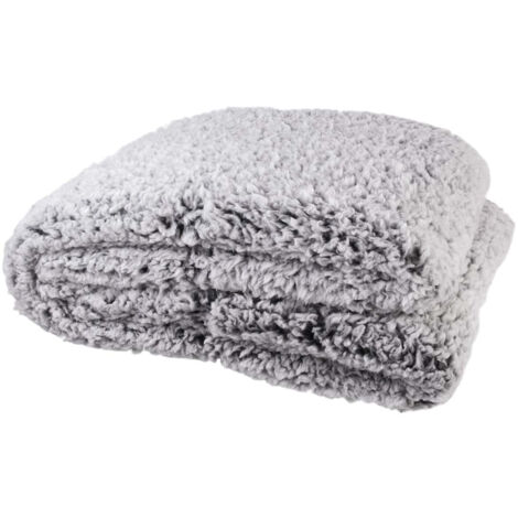 Plaid Ultra Doux 120x150cm Sherpa Gris