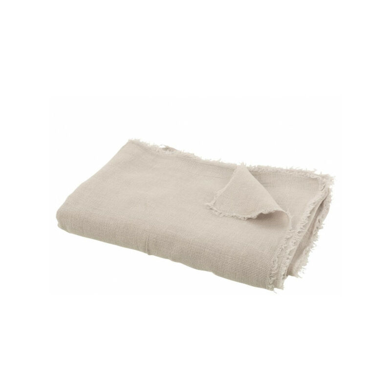 tmm - plaid uni coton/lin gris - l 200 x l 150 x h 0,5 cm
