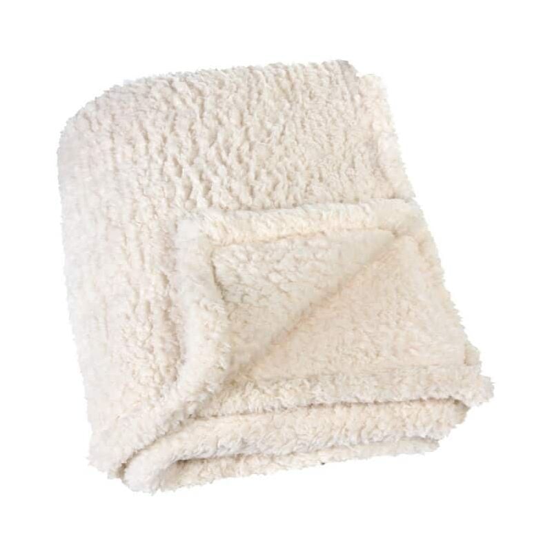 Plaid Uni Effet Mouton - 130x150cm - Ecru