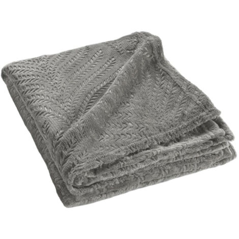 Plaid Uni en Flanelle "Nelia" 125x150cm Gris