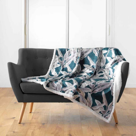 Plaid Velours Imprimé "Isibelle" 125x150cm Bleu