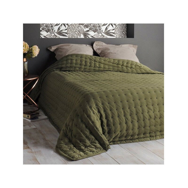 Dessus de Lit 'Paloma' - 230x250cm - Vert kaki