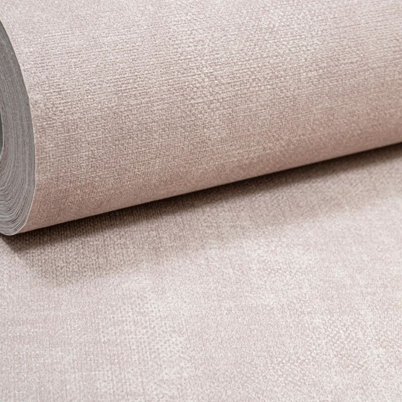 Muriva - Plain Beige Wallpaper Textured Linen Effect Slightly Imperfect Paste The Wall