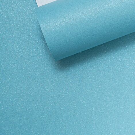 Plain Blue Glitter Wallpaper Textured Finish Thick Quality Vinyl Bedroom Feature
