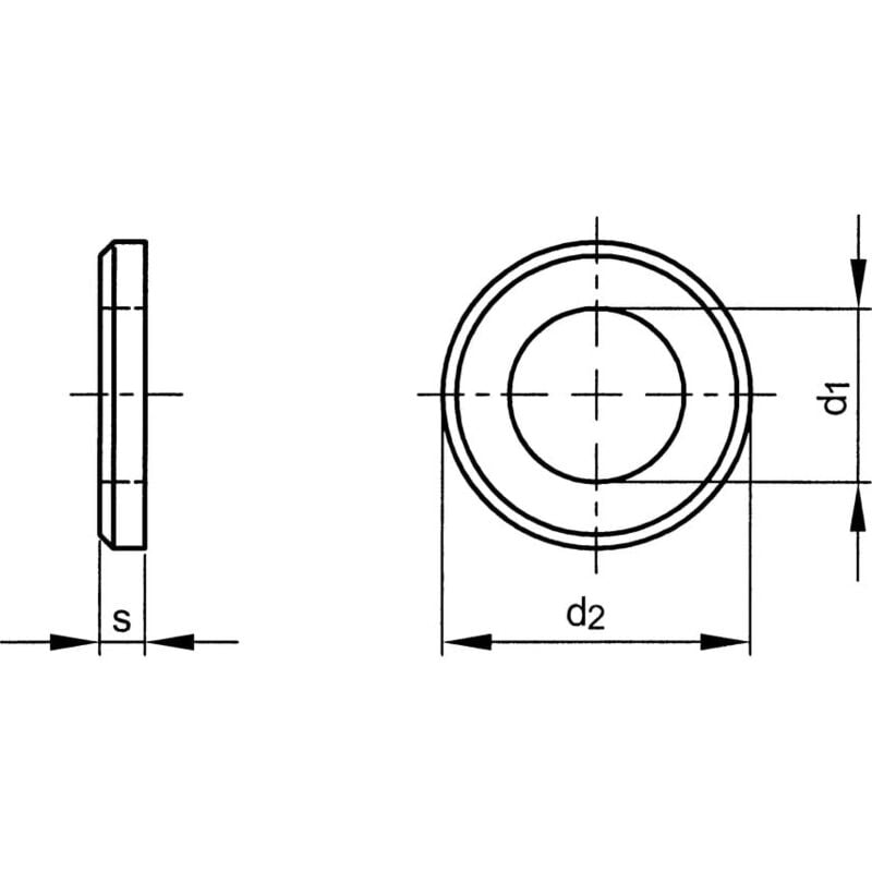 Qualfast - M45 Form-A Washer Single Chamfer - Steel - bzp din 125-1B