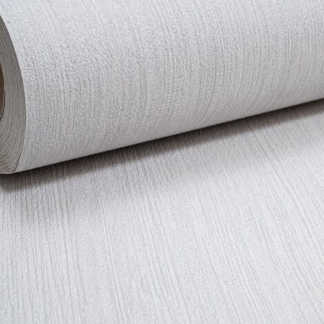 Plain Mid Light Neutral Grey Textured Wallpaper Modern Quality Designer Decor