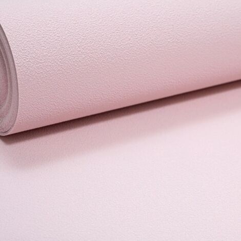 GRANDECO Plain Pink Textured Wallpaper Thick Quality Vinyl Feature Wall Girls Bedroom
