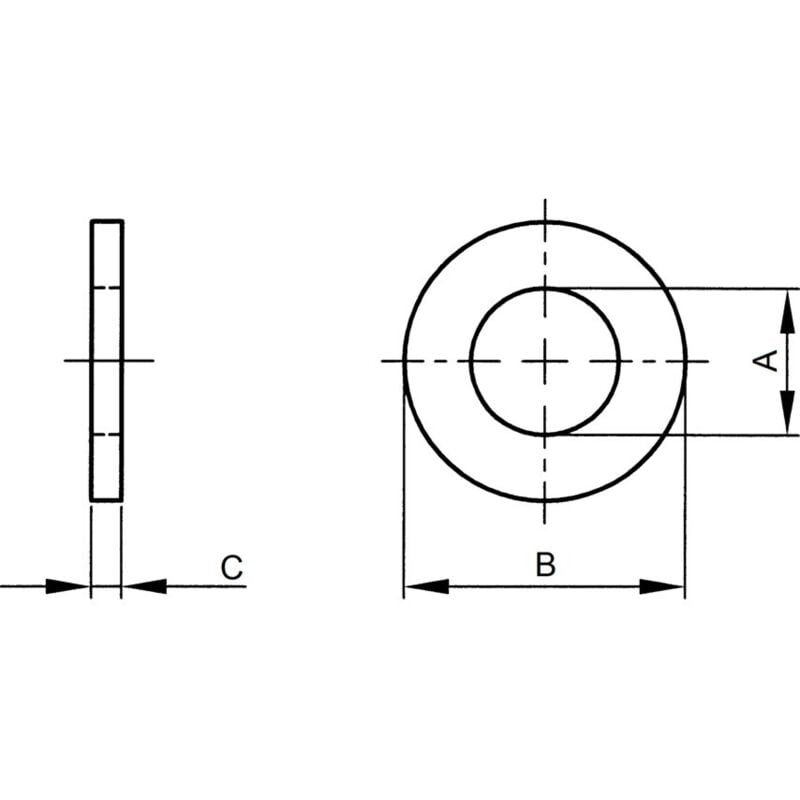 M27 Form-A (Flat Punched) Washer - Steel 140HV - bzp din 125- you get 5 - Qualfast