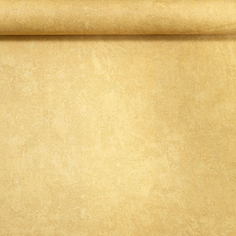 Muriva - Plain Yellow Textured Wallpaper Mottled Effect Slightly Imperfect Paste The Wall