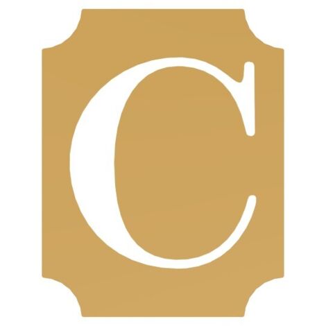 Plakette „Buchstabe C“, Satingold, 70 mm