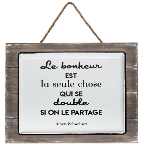 Plakette Citation - Holz und Keramik - weiß - 40x30 -5 cm