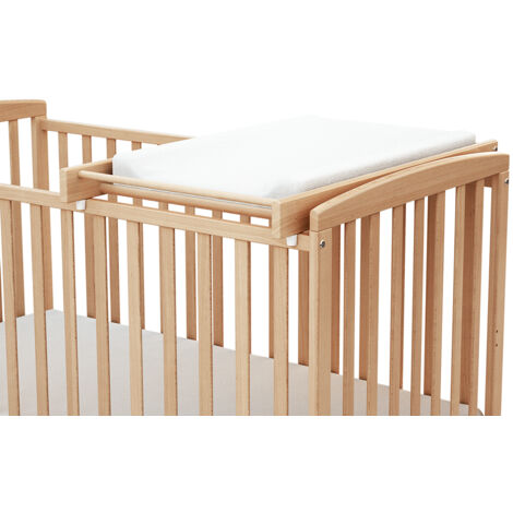 Plan à langer amovible pour lit bébé – Hêtre massif et panneaux mélaminés – Dimensions 82,5 x 54 x 12 cm – Poids 4,5 kg – AT4