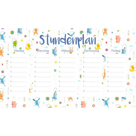 Plan de cours magnétique Animaux sauteurs 45 x 26 cm