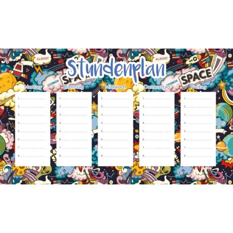 Plan de cours magnétique Aventure spatiale 45x26CM