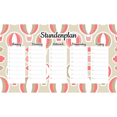 Plan de cours magnétique Ballons vintage 30 x 17,5 cm