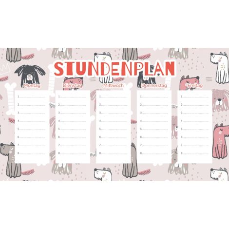 Plan de cours magnétique Chiens mignons 45x26CM
