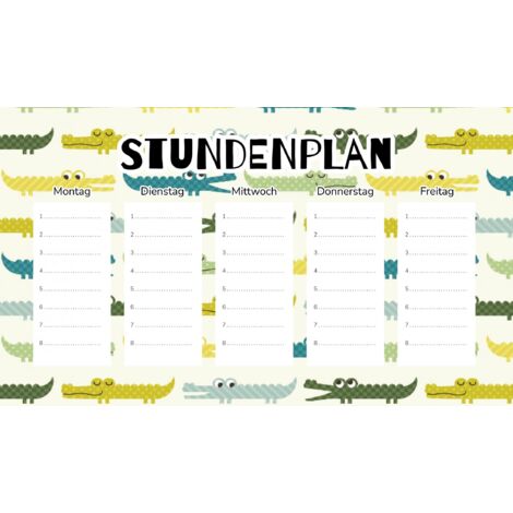 Plan de cours magnétique Crocodiles 45x26CM