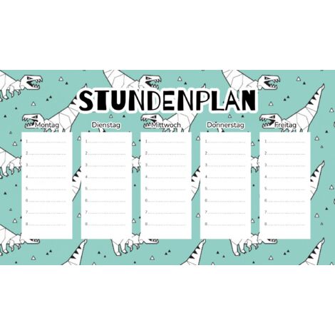 Plan de cours magnétique Dinosaures en origami 30 x 17,5 cm