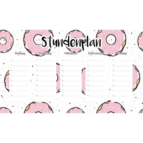 Plan de cours magnétique Donuts roses 30 x 17,5 cm