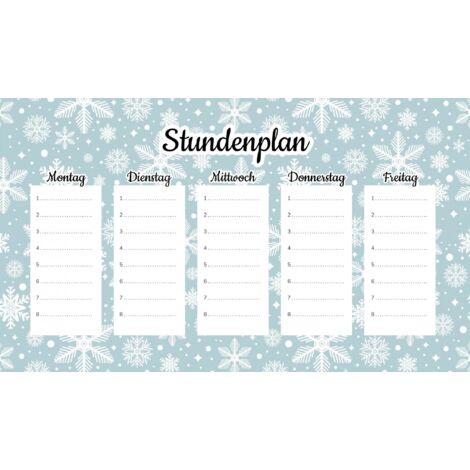 Plan de cours magnétique Flocons de neige 45x26CM
