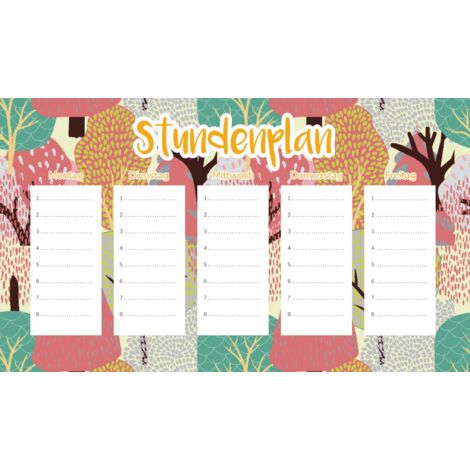 Plan de cours magnétique Forêt colorée 45x26CM