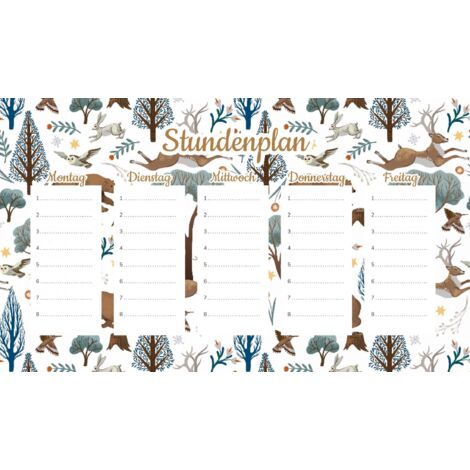 Plan de cours magnétique Forêt d'hiver 45x26CM