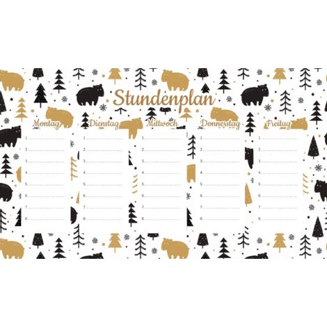 Plan de cours magnétique Ours en hiver 30 x 17,5 cm