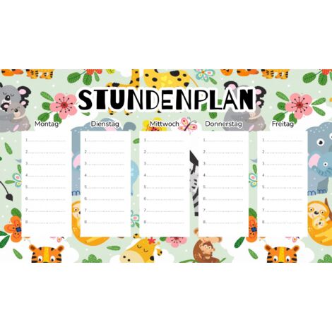 Plan de cours magnétique pour enfants : Animaux de la famille (45 x 26 cm)