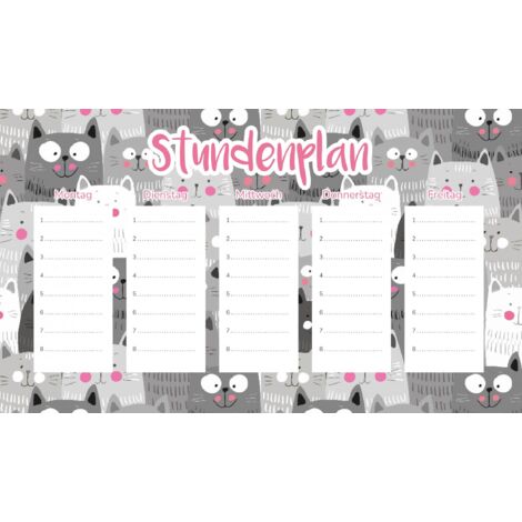 Plan de cours magnétique pour enfants : chatons mignons 30 x 17,5 cm
