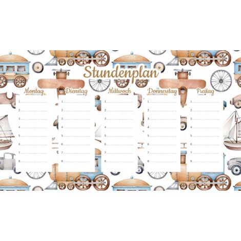 Plan de cours magnétique Véhicules d'avant-guerre 30 x 17,5 cm
