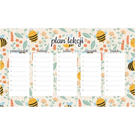 Plan de lección magnético Abejas alegres 45x26 cm