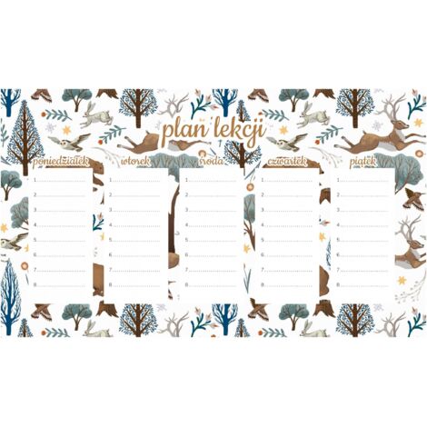 Plan de lección magnético Bosque invernal 30 x 17,5 cm