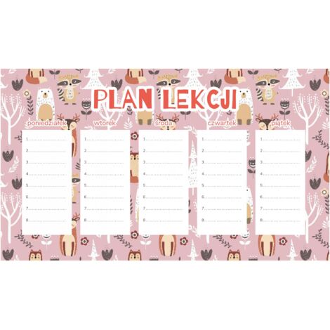 Plan de lección magnético Bosque rosa 30x17,5 cm
