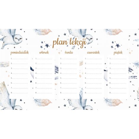 Plan de lección magnético Búho nival 45 x 26 cm