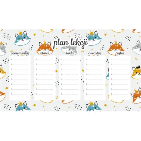 Plan de lección magnético "Cabezas de gatito" (30 x 17,5 cm)