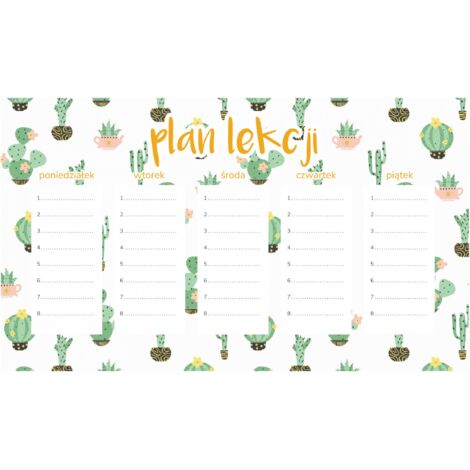 Plan de lección magnético Cactus minimalista 30x17,5 cm