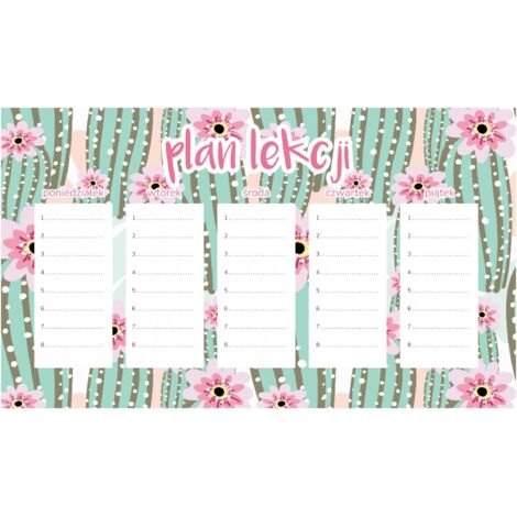 Plan de lección magnético Cactus rosas 30x17,5 cm