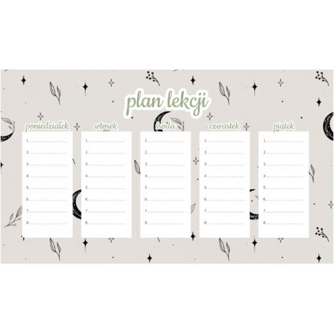 Plan de lección magnético Cielo estrellado en estilo bohemio 30 x 17,5 cm