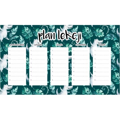 Plan de lección magnético Cocodrilos y Monstera 30x17,5 cm