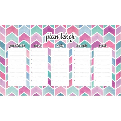 Plan de lección magnético con acuarela rosa en espiga (30 x 17,5 cm)